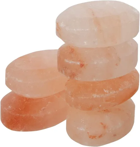 Miniatura 8 de Pure Himalayan Salt Works Piedra de masaje ovalada plana, piedra tallada a mano de cristal rosa para terapia de masaje, desodorante y exfoliantes