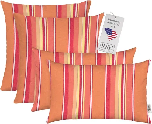 Miniatura 20 de RSH DECOR: Sunbrella Lumbar & Square Pillows Set of 4 20" x 12" & 17" x 17" Water & Fade-Resistant Fabric Outdoor Throw Pillows for Patio