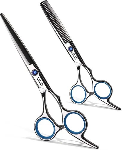 Miniatura 8 de ULG - Tijeras de corte de cabello, kit de tijeras de adelgazamiento profesional para peluquería y peluquería texturizadora, borde de afeitar, Rosa