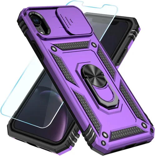 Miniatura 25 de SunStory Funda compatible con iPhone 11 Pro Max con protector de pantalla HD, cubierta de cámara deslizante y soporte de anillo giratorio
