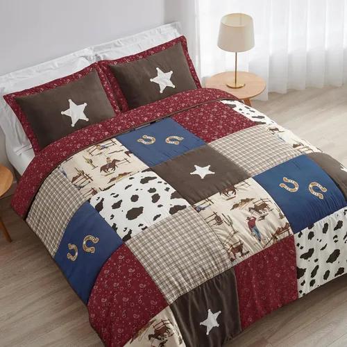 Miniatura 11 de Sweet Jojo Designs Juego de edredón individual de 2 piezas (vaquero occidental) para niños, ropa de cama para niños, ropa de cama en una bolsa