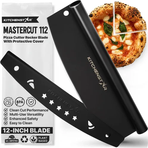 Miniatura 8 de Cortador de Pizza KitchenStar - Cuchillo de corte de acero inoxidable 304 con hoja súper afilada, mecanismo de eje anti-vacilación, mango ergonómico