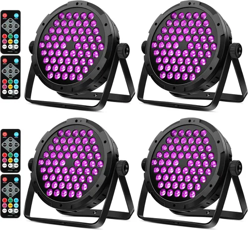 Miniatura 10 de Luces de escenario RGB de 60 LED, 90 W, regulables, multimodos activados por sonido, control remoto y DMX, fácil configuración, luces elevadas