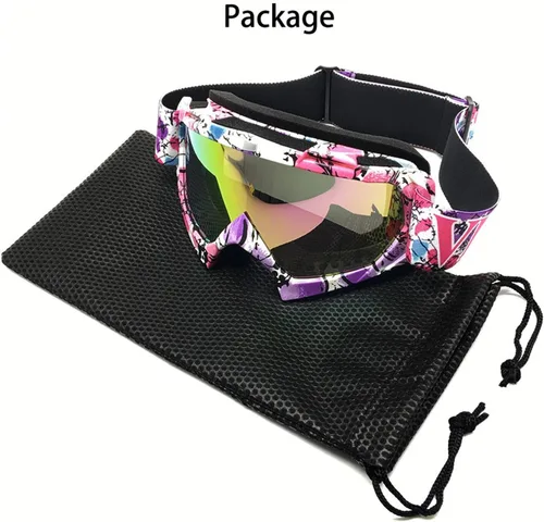 Miniatura 6 de Gafas para Dirt Bike, Gafas de Motocicleta ATV UTV MX OTG Accesorios & Gafas Anti Niebla para Esquí, Carreras de Esquí Dirtbike Marco rosa camuflaje