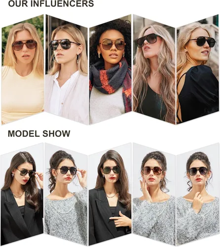 Miniatura 3 de SOJOS Gafas de sol estilo aviador polarizadas retro para mujeres y hombres, clásicos de los años 70, estilo vintage, cuadrados, estilo aviador