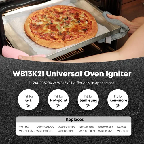Miniatura 2 de WB13K21 xl44 - Encendedor de horno de gas de repuesto para G-E xl44 Sam-sung Hot-point Ken-more, encendedor universal para horno que reemplaza