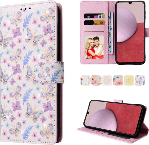 Miniatura 18 de UEEBAI Funda tipo billetera para Samsung Galaxy A16 4G/5G, cubierta de cuero PU con soporte, bloqueo RFID, funda flip con ranuras para tarjetas