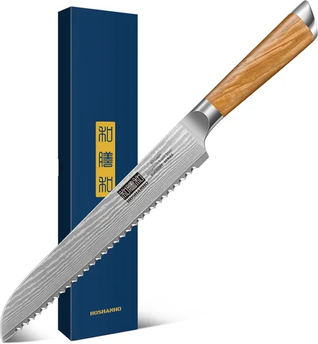 Miniatura 8 de HOSHANHO Cuchillo Nakiri de Damasco de 16,5 cm, cuchillo de cocina japonés súper afilado de Damasco 10Cr15CoMoV, cuchillo de cocina y de verduras