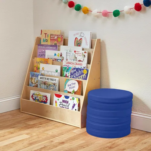 Miniatura 9 de ECR4Kids SoftZone - Cojines de suelo, redondos, asientos flexibles, color azul, 6 piezas