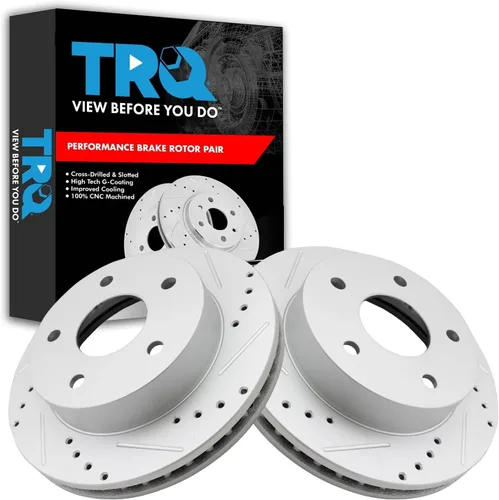 Miniatura 212 de TRQ Juego de rotores de freno de rendimiento trasero con revestimiento G premium compatible con Mazda 6 2014-2021