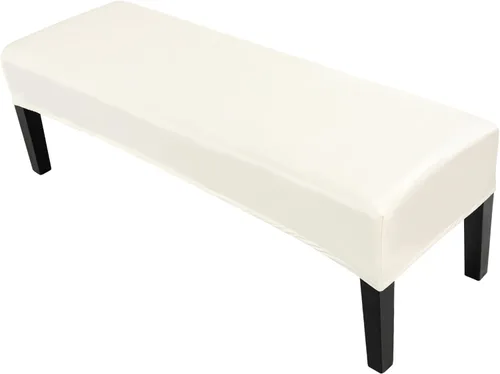 Miniatura 24 de SearchI Funda de banco de comedor, fundas de asiento de banco largas elásticas lavables, funda rectangular para banco de mesa de comedor, para Beige