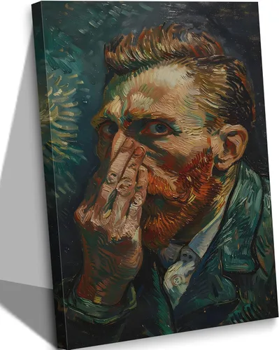 Miniatura 11 de Elegante lienzo vintage para pared, diseño de gato blanco caprichoso, divertido y retro, cuadro de carrito de bar, pintura ecléctica de animales