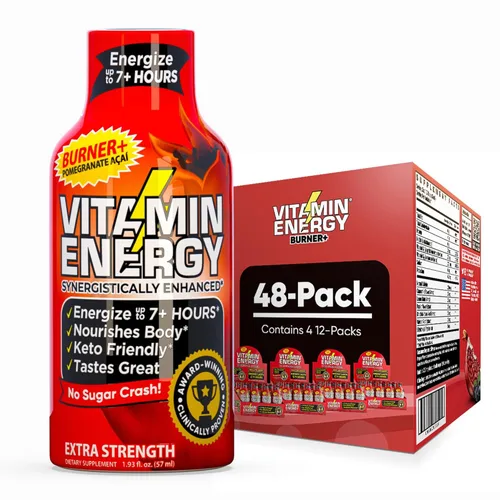 Miniatura 13 de Vitamin Energy Immune+ Extra Strength Energy Shot Army Orange 10 unidades, 260 mg de cafeína natural, vitaminas B, citicolina, té verde, apoyo