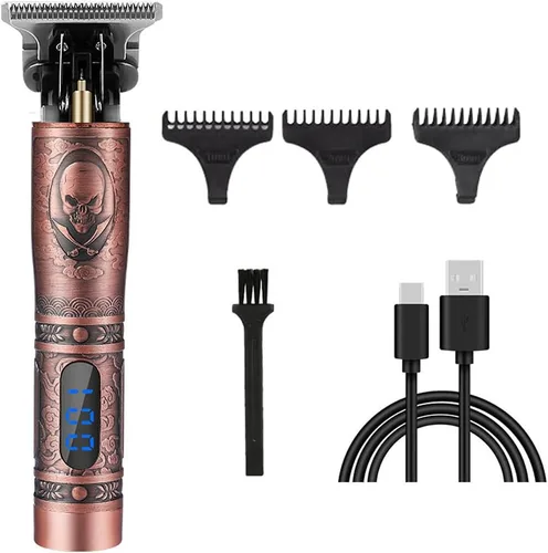 Miniatura 14 de Cortadora de pelo profesional para hombres y mujeres, inalámbrica, recargable, recortadora de pelo, kit de aseo de corte de cuerpo de metal