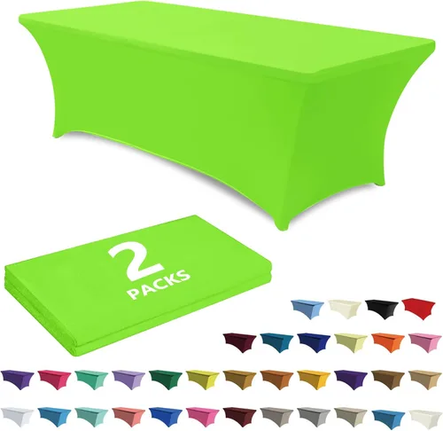 Miniatura 16 de ABCCANOPY Paquete de 2 manteles de elastano negro de 4 pies, elásticos, resistentes a las arrugas, reutilizables, para mesa plegable rectangular