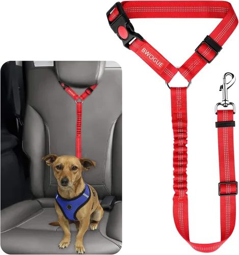 Miniatura 30 de BWOGUE Arnés de cinturón de seguridad para mascotas, cinturón de seguridad ajustable para reposacabezas de coche, arnés de cinturón de seguridad