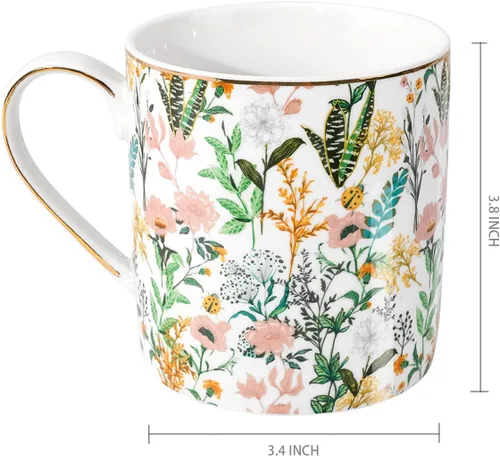 Miniatura 2 de Taza de café de cerámica de mármol, taza de té para oficina y hogar, 14 OZ, taza de café y té para mujeres y hombres, mármol negro+dorado