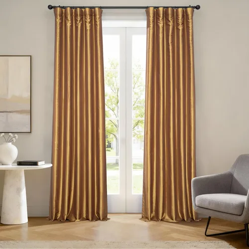 Miniatura 13 de HPD Half Price Drapes - Cortinas opacas para dormitorio y sala de estar - Cortina opaca de tafetán de seda sintética 127 x 213 cm (1 panel), Beige