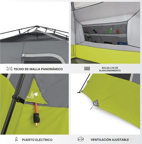 Miniatura 6 de CORE Tiendas de campaña instantáneas Tienda de campaña familiar para múltiples habitaciones, para coche, camping, bolsillos de almacenamiento