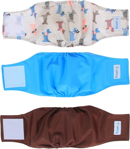 Miniatura 15 de Teamoy Pañales reutilizables para perros machos, bandas lavables para el vientre para cachorros, paquete de 3