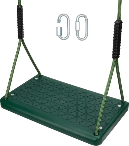 Miniatura 8 de Asiento de columpio resistente, capacidad de 550 libras, asiento de columpio para exteriores para adultos y niños, color negro