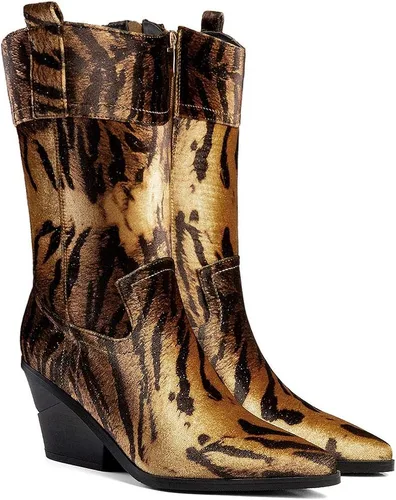 Miniatura 9 de ANN CREEK Botas 'Orenta' de moda con estampado de tigreanimal para mujer