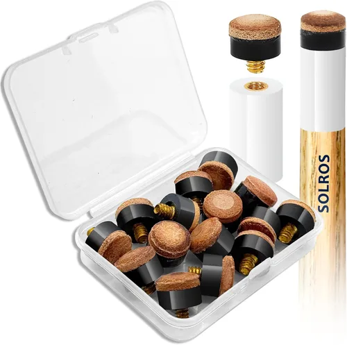Miniatura 13 de Puntas para taco de billar - Kit de reparación y reemplazo de puntas para palo de taco de billar con caja de almacenamiento para puntas de palo