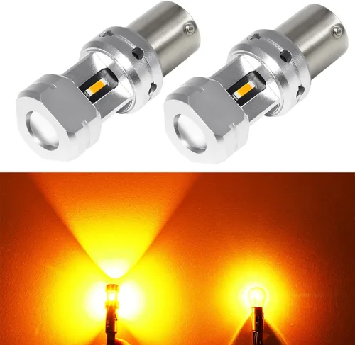 PHINLION 3600 lúmenes 1156 7506 Bombillas LED de señal de giro ámbar super brillantes P21W 1141 2396 7506 Bombilla LED para intermitentes de coche,