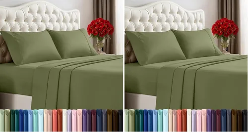 Miniatura 89 de Juego de sábanas King de Utopia Bedding – Juego de 4 sábanas para cama King, microfibra suave y transpirable, incluye 1 sábana bajera, 1 sábana Beige