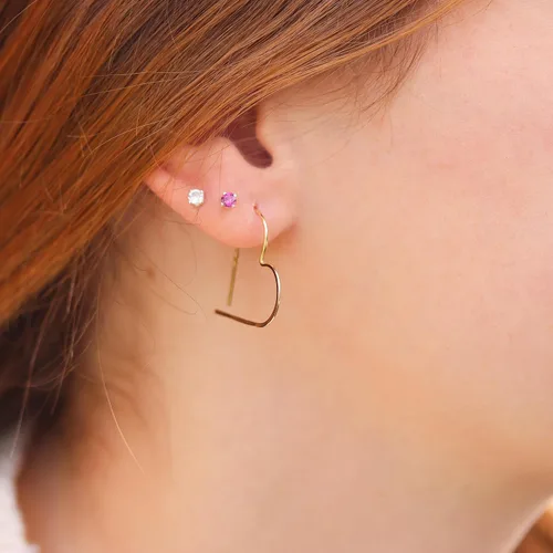 Miniatura 17 de Aretes de aro finos martillados, elegantes plata esterlina geométrica sólida, relleno de oro y relleno de oro rosa; para mujer por Lotus Stone