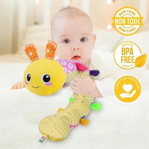 Miniatura 6 de KMUYSL Juguetes para bebés de 0 a 12 meses, juguete de animal musical de peluche con crujido, sonajeros y canción de cuna, juguete de peluche
