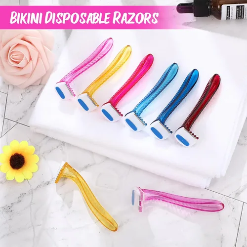 Miniatura 5 de Honoson 16 piezas de maquinilla de afeitar desechables para mujer, kit de afeitado de piel sensible con cubierta protectora, recortadora de Varios