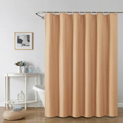 Miniatura 65 de OWENIE Cortina de ducha blanca para baño, 96 pulgadas, extra larga, elegante cortina de ducha de tela texturizada en relieve 3D, repelente al agua