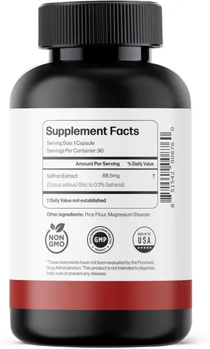 Miniatura 7 de Ultra6 Nutrition Happy Saffron Supplements - Suplemento de extracto de azafrán 100% puro para apoyo a la salud ocular, potenciador del estado