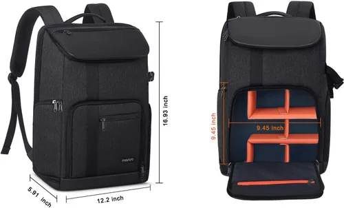 Miniatura 8 de MOSISO Mochila para cámara, Bolsa para cámara de fotografía DSLR/SLR/sin espejo grande para hombres/mujeres con compartimento para laptop de 17.3