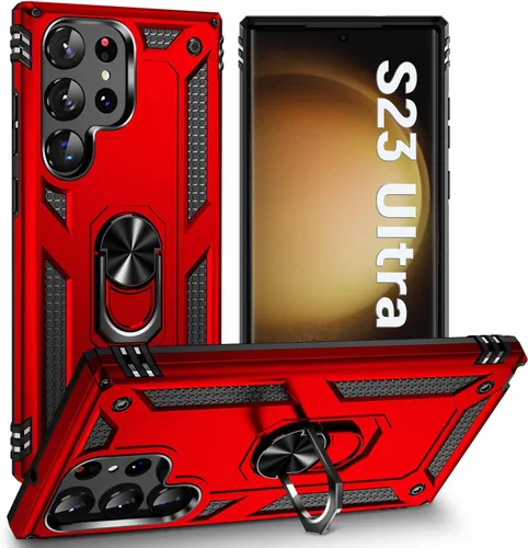 Miniatura 19 de Funda protectora diseñada para Galaxy S23 con soporte, a prueba de caídas militares, a prueba de golpes, a prueba de polvo, para Samsung S23, rosa