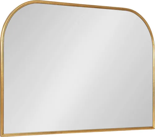 Kate and Laurel Caskill - Espejo de pared moderno arqueado, 36 x 24 pulgadas, dorado, espejo decorativo ancho de mediados de siglo para decoración
