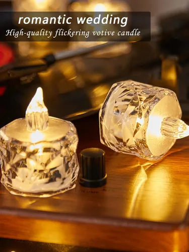 Miniatura 3 de Paquete de 12 velas de té LED sin llama, para decoración de Halloween, Navidad, hogar/boda, regalos de días festivos y luces decorativas Transparente