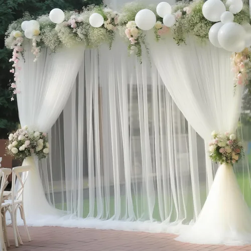 Miniatura 31 de Cortinas de fondo de tul azul de 10x10 para fiestas, cortina de fondo transparente para fotos de boda, cortinas para baby shower, fotografía, fiesta