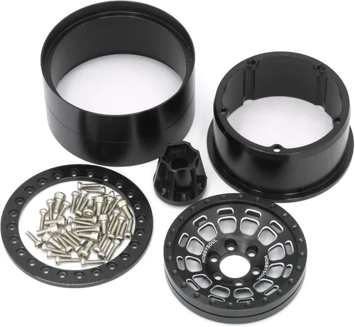 Miniatura 3 de HOBBYSOUL RC - Ruedas de metal 2.2 de compensación negativa de 0.394 pulgadas, llantas negras y neumáticos 2.2 de altura de 5.7 pulgadas/5.709 in