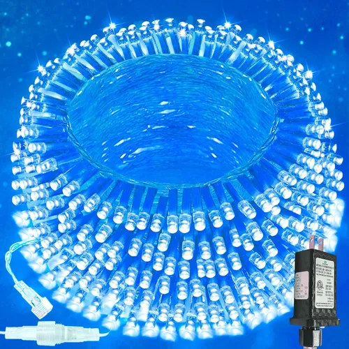 Miniatura 14 de Guirnalda de 100 luces LED conectables para interiores y exteriores, luces de Navidad blancas cálidas de 33 pies, impermeables, 13 modos
