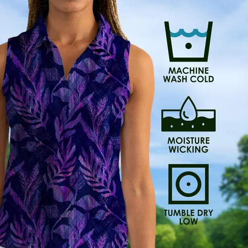 Miniatura 21 de YATTA GOLF Polo de golf sin mangas para mujer, absorbe la humedad, cuello en V, para golf, entrenamiento, golf
