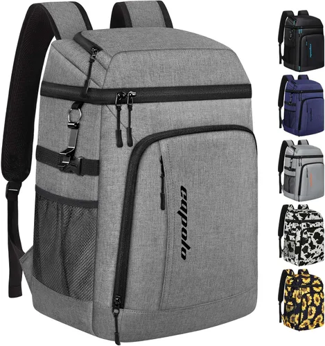 Capolo - Mochila térmica con aislamiento a prueba de fugas para 36/45 latas, mochila térmica suave para camping, bolsa térmica para hielo, mochila