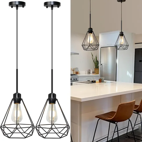 Miniatura 10 de Lámpara colgante de ratán: iluminación colgante de 16.4 pies con cable enchufable, enchufe a toma de pared, interruptor de encendido/apagado