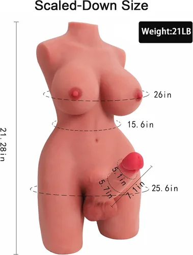 Miniatura 2 de Muñeca sexual torso transexual con pechos de consolador realistas y sexo anal, muñecas sexuales transexuales para hombres, mujeres, parejas, unisex