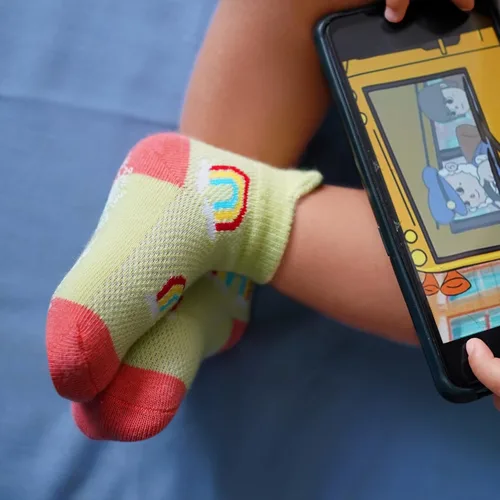 Miniatura 5 de RATIVE Calcetines antideslizantes con puños para bebés, niños y niñas