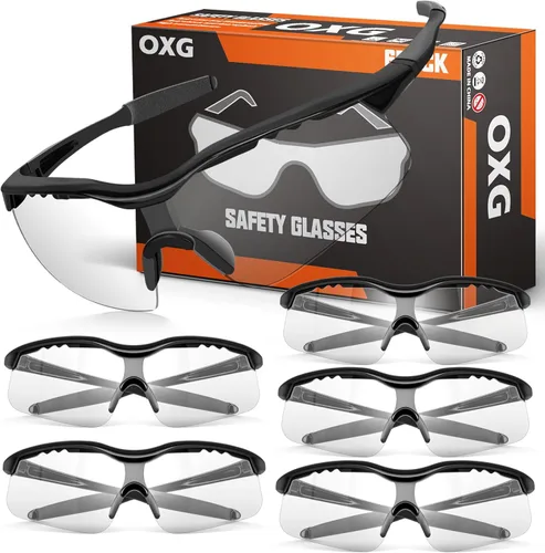Miniatura 14 de OXG Anteojos de seguridad para hombres y mujeres, resistentes a impactos y arañazos, ANSI Z87.1, protección ocular, bloqueo UV