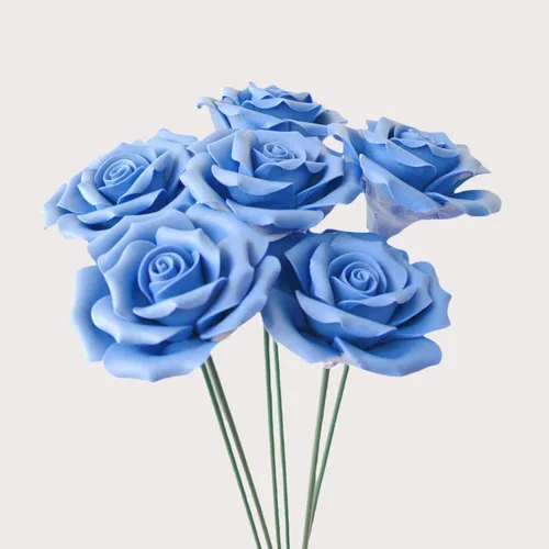 6 rosas de cerámica hechas a mano, con colores vibrantes y detalles intrincados de pétalos, decoraciones florales, decoraciones florales de cerámica