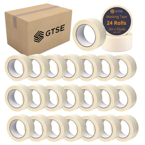 Miniatura 18 de GTSE Cinta de enmascarar, 1 rollo, 1 pulgada x 55 yardas (164 pies), cinta adhesiva de pintura multisuperficie, perfecta para pintar, hogar