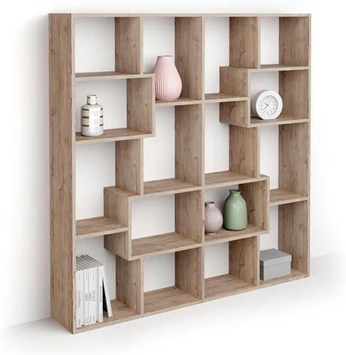 Miniatura 89 de Mobili Fiver, Iacopo XS Estantería con puertas de panel (63.31 x 31.5 pulgadas), color negro Ashwood, Made in Italy